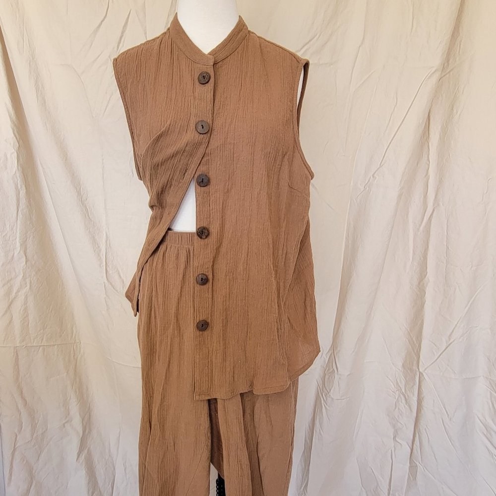 Tan Capri Pants Set